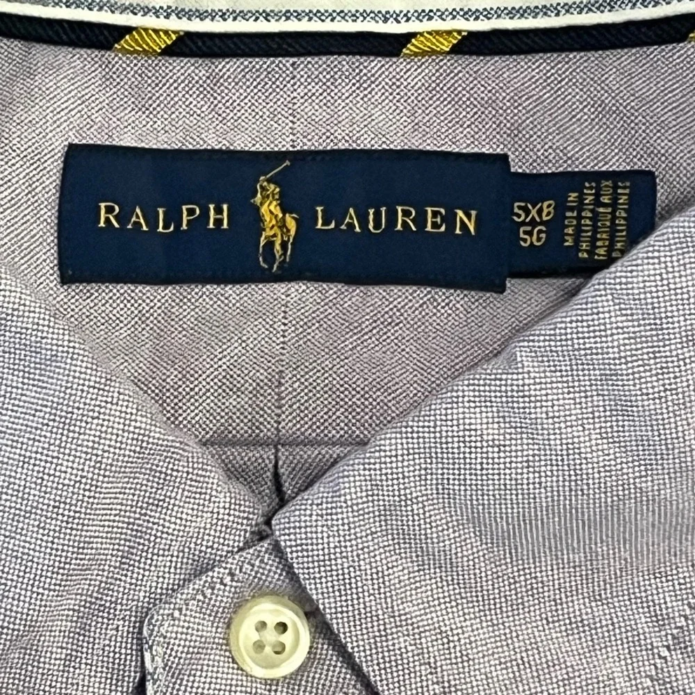 Polo Ralph Lauren Shirt Mens 5XB Big Purple Long Sleeve Button Up Cotton